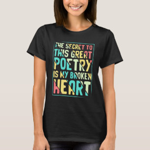 Camiseta Poeta Leitor Poeta De Escritor De Diversão Secreto