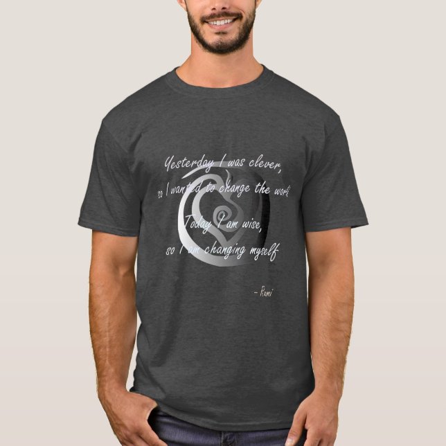Camiseta Poeta Rumi inspira cheio de sabedoria e (Frente)