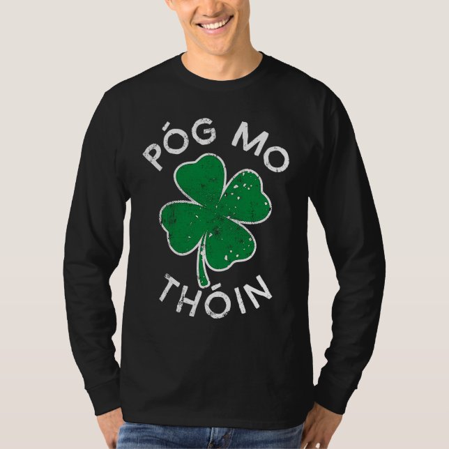Camiseta Pog Mo Thoin Lucky C St Patrick's Day Distress (Frente)