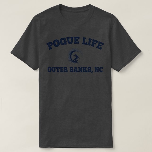 Camiseta Pogue Life Outer Banks NC Surfer (Frente do Design)