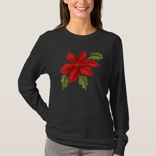 Camiseta Poinsettia Christmas (Frente)