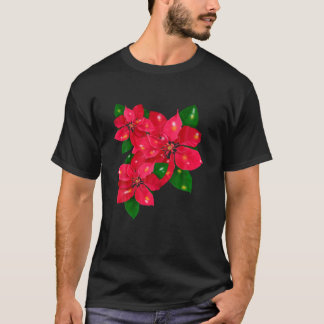 Camiseta Poinsettia Feliz Flor de Natal Feliz Natal