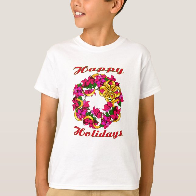 Camiseta Poinsettia Wreath Shirt (Frente)