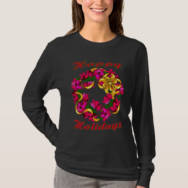 Camiseta Poinsettia Wreath Shirt (Frente)