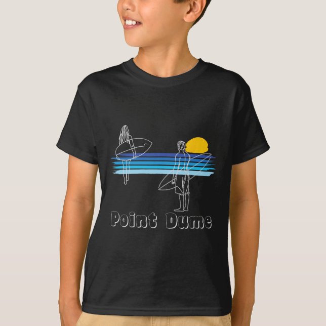 Camiseta Point Dume Surfing Beach Surf Guy Girl  (Frente)