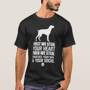 Camiseta Pointer Alemão de Cabelo Raspado Ruba seu Coração