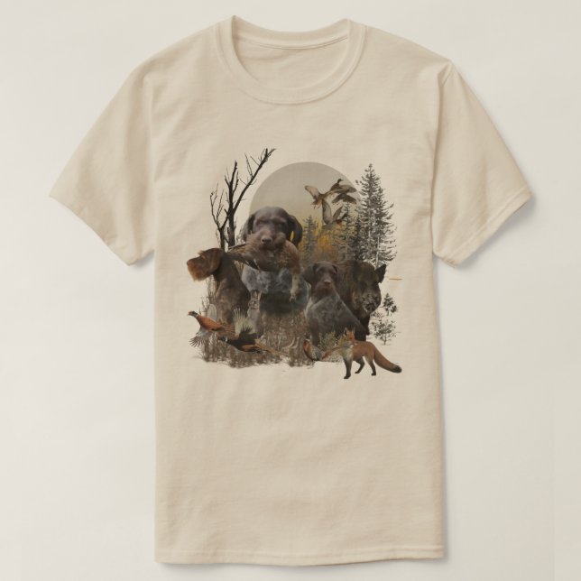 Camiseta Pointer Alemão de Pelo Cabeludo (Frente do Design)