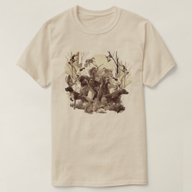 Camiseta Pointer Alemão de Pelo Cabeludo (Frente do Design)