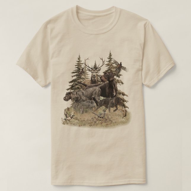Camiseta Pointer Alemão de Pelo Cabeludo (Frente do Design)