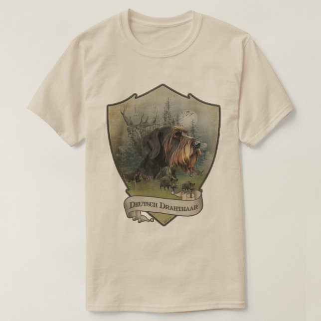Camiseta Pointer Alemão de Pelo Cabeludo (Frente do Design)