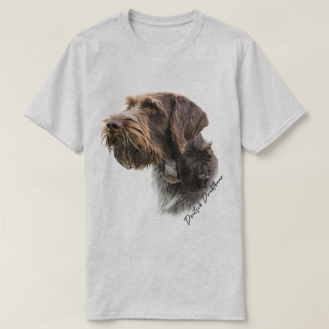 Camiseta Pointer Alemão de Pelo Cabeludo (Frente do Design)
