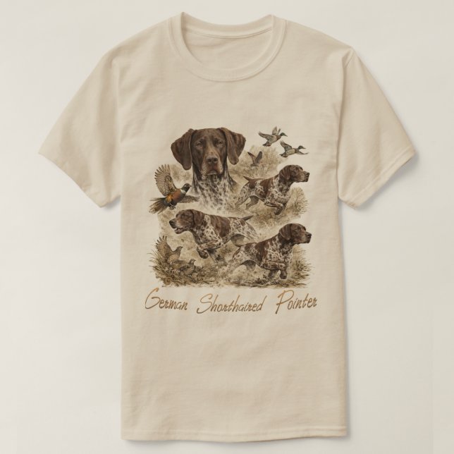 Camiseta Pointer Alemão de Pelo Curto (Frente do Design)