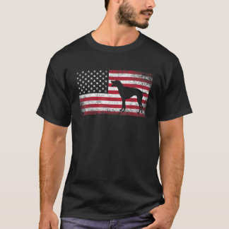 Camiseta Pointer Dog 4 de julho American Flag USA America