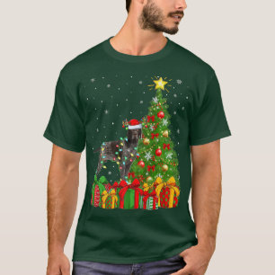 Camiseta Pointer Dog Lighting Xmas Tree Santa Pointer Dog C