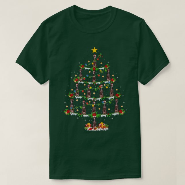 Camiseta Pointer Dog Lover Xmas Luz Ponteiro Cachorro Chris (Frente do Design)