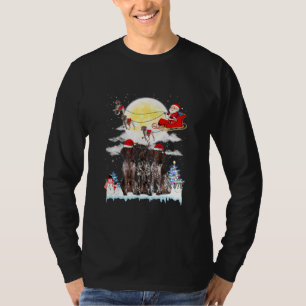Camiseta Pointer Dog Papais noeis Sleigh Christmas Lover