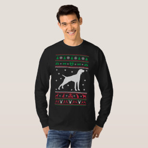Camiseta Pointer Dog Ugly Sweater Natal