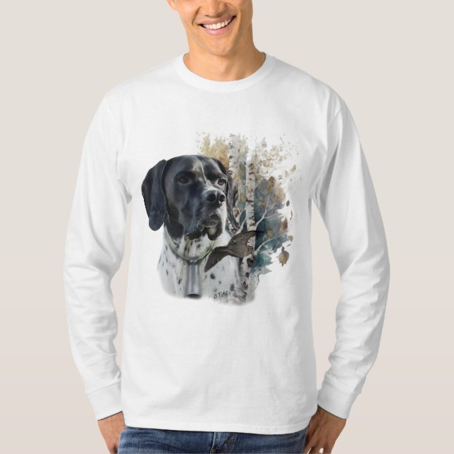 Camiseta Pointer inglês, caça de aves (Frente)