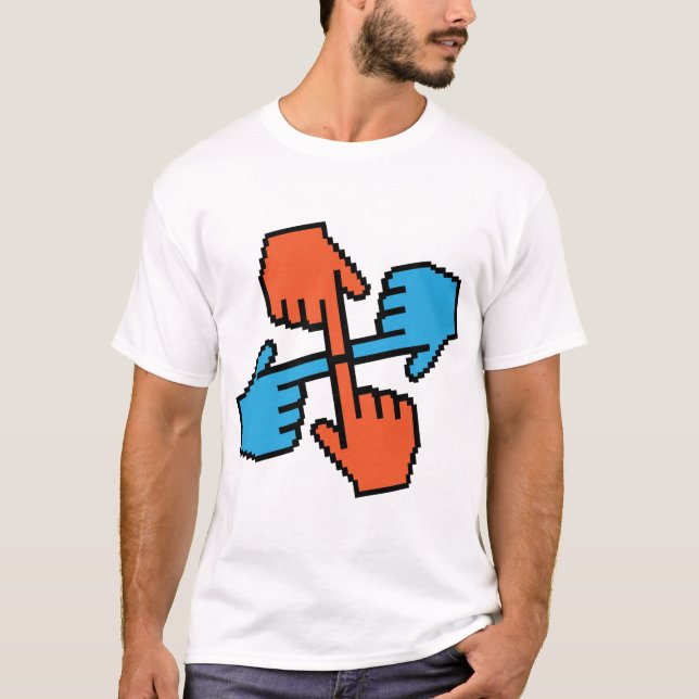 Camiseta pointeur ordinateur geek main hand  (Frente)