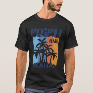 Camiseta Poipu Beach Kauai Divertida Palmeiras Coloridas