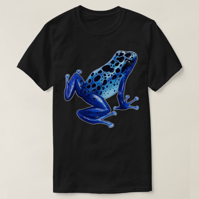 Camiseta Poison Dart Frog  Blue  Amphibian  I Love Frogs  (Frente do Design)