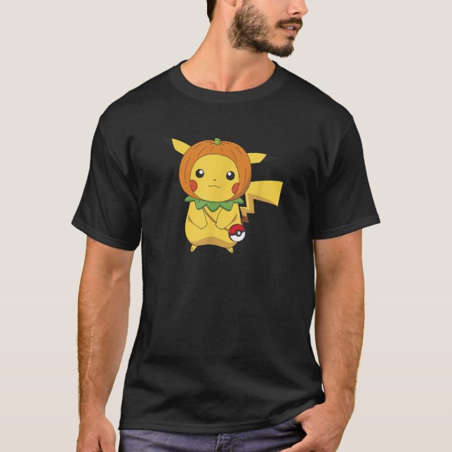 Camiseta Pok mon Halloween Pikachu Pumpkin Costume  (Frente)
