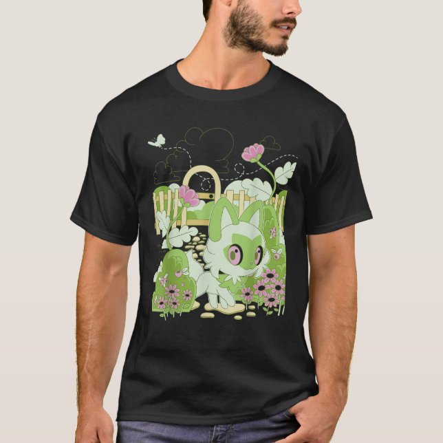 Camiseta Pok mon Sprigatito Nature (Frente)