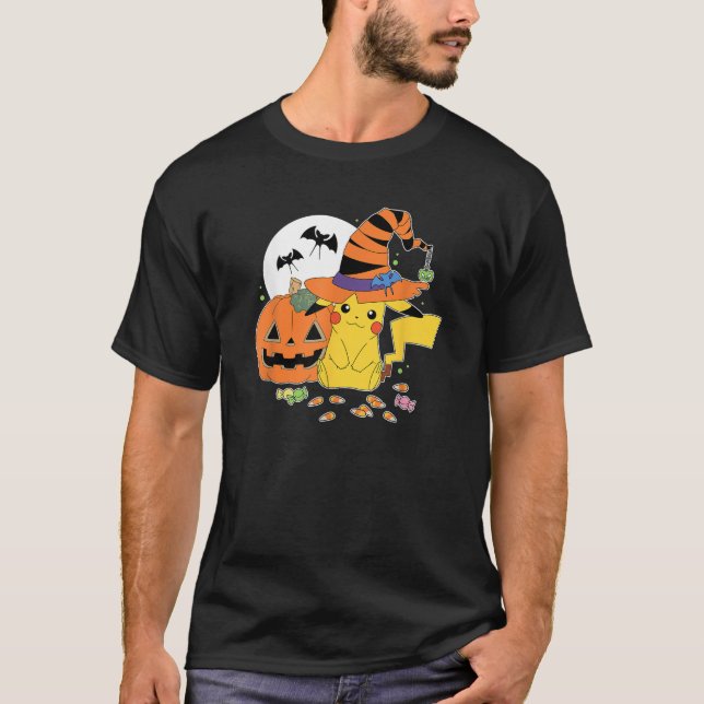 Camiseta Pok mon Witch Pikachu With Candy (Frente)
