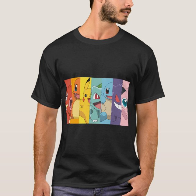 Camiseta Pokã ©Mon Shot Poke Retrato Rainbow (Frente)