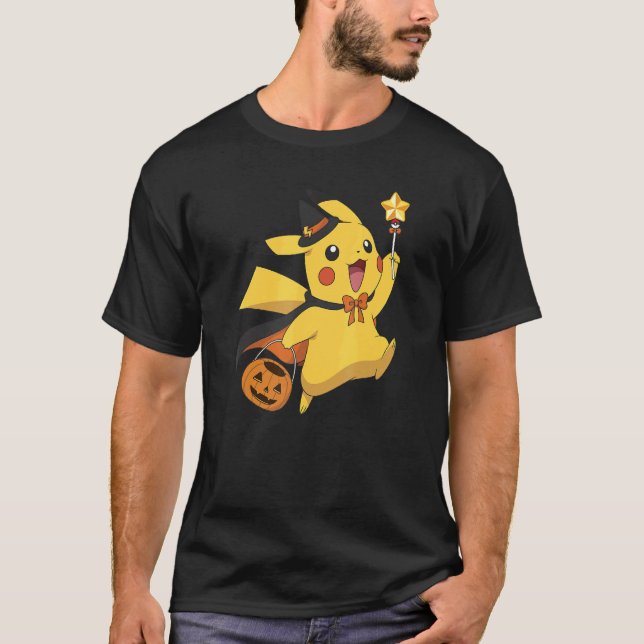 Camiseta Pokémon Halloween Trick ou Tratando (Frente)