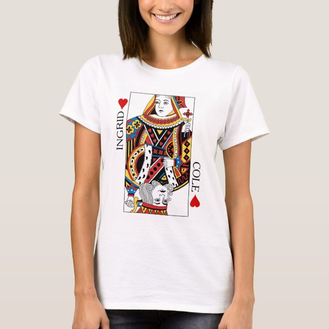 Camiseta Poker Card Queen & King of Heart Ned Gift (Frente)