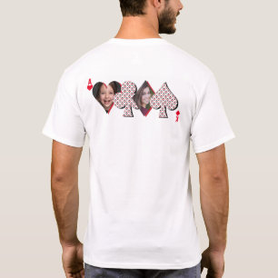 Camiseta Poker de Cartão de Reprodução de Colagem de Fot