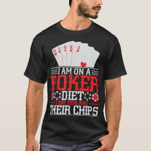 Camiseta Poker Diet I Come Peixe E Seu Poker Texas