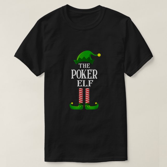 Camiseta Poker Elf Matching Family Group Christmas Party Pa (Frente do Design)