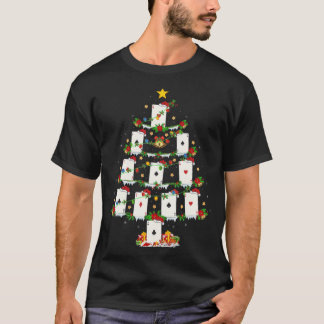 Camiseta Poker Game Lover Xmas Lights Poker Christmas Tree