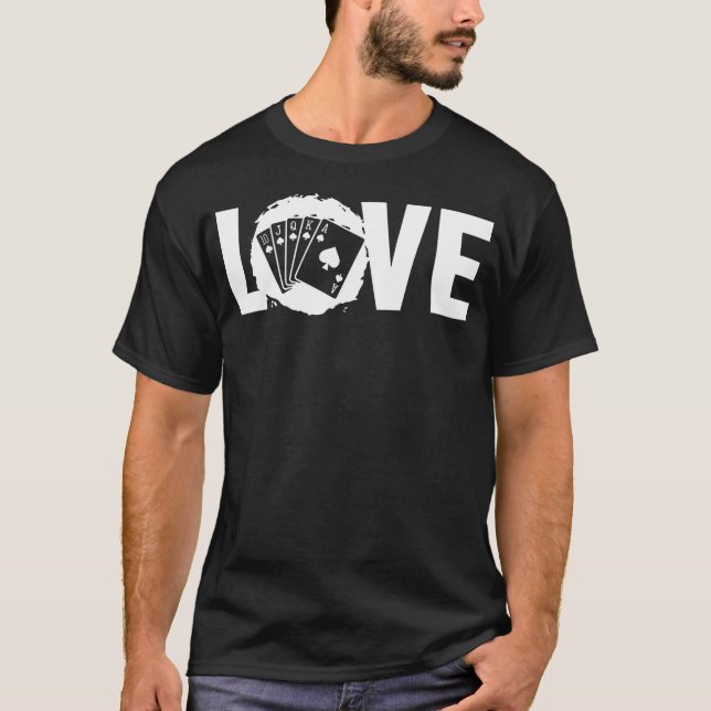 Camiseta Poker Love Texas Holdem Poker Hands Player High Ro (Frente)