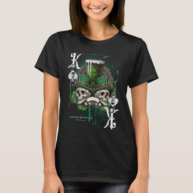 Camiseta Poker Player Apparel Patricks Day Green Skulls (Frente)