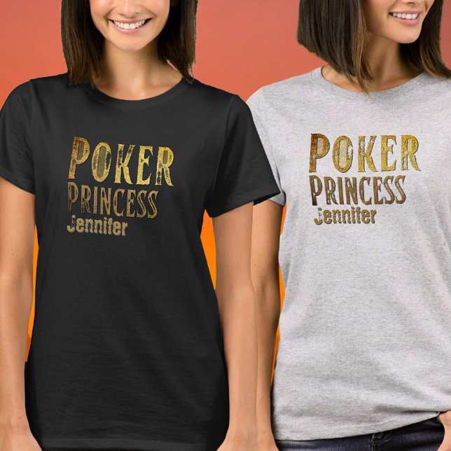 Camiseta Poker princess gold engraçado - T-Shirt personaliz (Criador carregado)