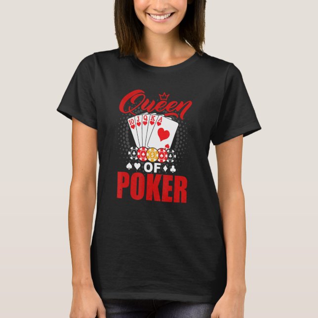 Camiseta Poker Queen Gambling Casino Card Game Hand Bluff F (Frente)