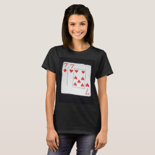 Camiseta Poker,_Sevens,_Pocket,_Par,_Ladies_Black_T-shirt,