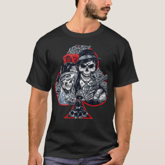 Camiseta Poker Skulls Gangster Life Poker Gift