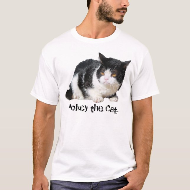 Camiseta Pokey o gato - t-shirt (texto customizável) (Frente)
