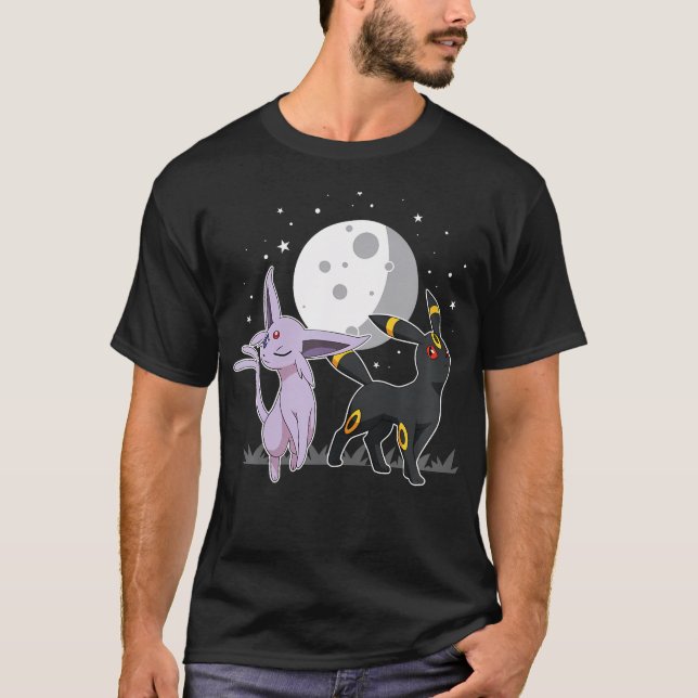 Camiseta Pokmon - Espeão Celestial E Umbreon (Frente)