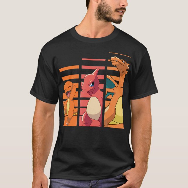 Camiseta Pokmon - Evolução do Charmander (Frente)