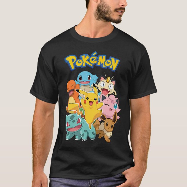 Camiseta Pokmon - Grupo de Caracteres (Frente)