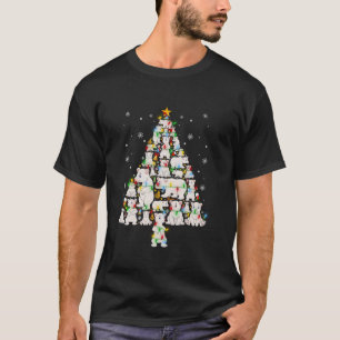 Camiseta Polar Bear Árvore de Natal Engraçado Pol de Natal