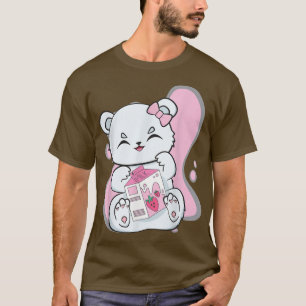 Camiseta Polar Bear Boba Strawberry Milk Tea Cute Anime Kaw