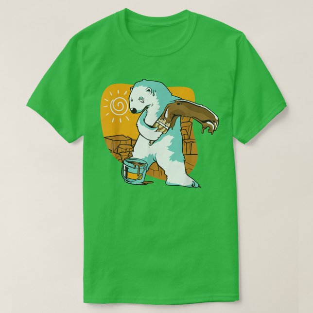 Camiseta Polar Bear Brown Paint Proto Ambiental (Frente do Design)