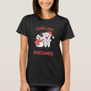Camiseta Polar Bear Chillin Com Meu Snowmie Snowman Pun