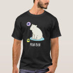 Camiseta Polar Bear Funny Science Pun Dark BG<br><div class="desc">Polar Bear Funny Science Pun apresenta um urso polar fofo com polos elétricos. Um presente engraçado para a família e amigos que amam ursos polares e trocadilhos.</div>